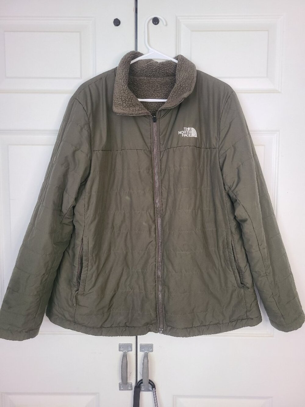 The North Face Flawed Mossbud Insulated Reversible Fleece Jacket Best for Size L